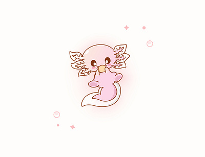 Axolotl adorable amphibian animal cartoon character characterdesign cute cute animal fun kawaii ocean salamander sea sweet