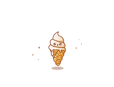 Ice cream cone adorable brown cartoon character characterdesign chocolate creamy cute cute illustration dessert food gelato ice cream ice cream cone icecream illustration kawaii kawaii art sweet vector