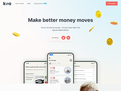 Koa landing page branding design ui ux