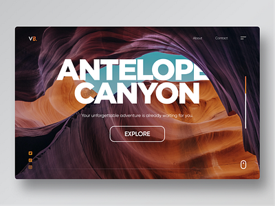 Antelope Canyon home page design typography ui ux web design