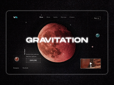 Space concept Web UI design elonmusk gravitation mars space typography ui ux web design