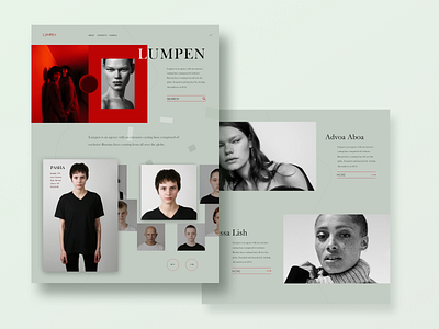 Lumpen model concept UI design model typography ui ux web design