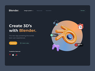 3D Blender Web UI Redesign 3d app design graphic design logo ui uiinspiration uxinspiration