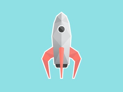 Rocket icon illustration low poly rocket