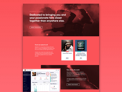 PledgeMusic For Artists 1 band black contrast dark for artists layout music pledgemusic red