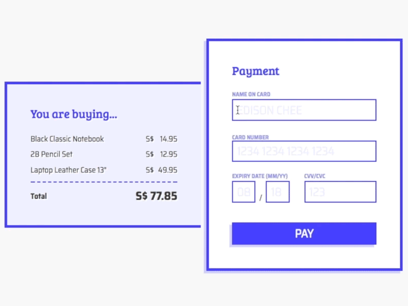 Checkout form 002 checkout css dailyui line payment