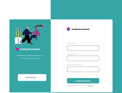 COITUS CONNECT app design figma ui ux web