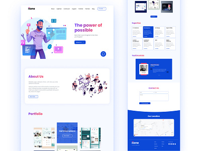 Itone Landing Page Design development figma landing pages responsive responsive web design service company software ui ux ux design web designing web ui