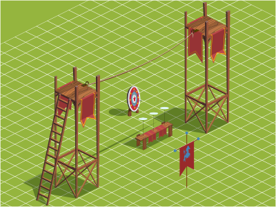 Game decoration circus for game medieval strategy tools vector