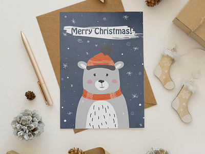 Christmas card in a minimalist style