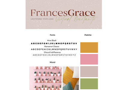 Brand Board for Frances brand board brand design branding design moodboard