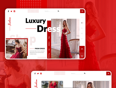 Luxury Dress landing page design homepage design psd mockup psd template ui uidesign ux