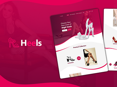Heels web design branding homepage design logo photoshop psd mockup uidesign web xd design