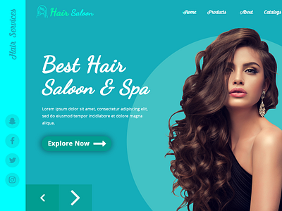 Hair Slider UI homepage design inspiration psd mockup ui ux