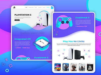 PS5 LANDING PAGE DESIGN homepage design psd template ui ux