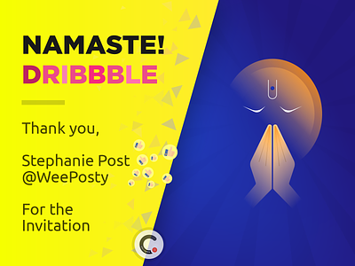Namaste! Dribbble design illustration invitation ui vector