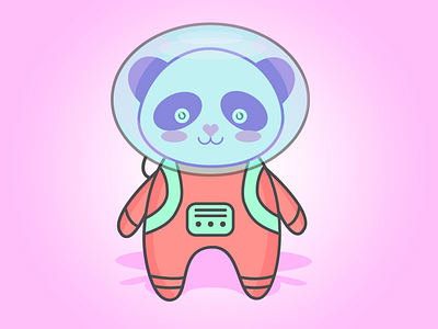 Panda Astronaut Illustration brand identity illustration illustrations logo