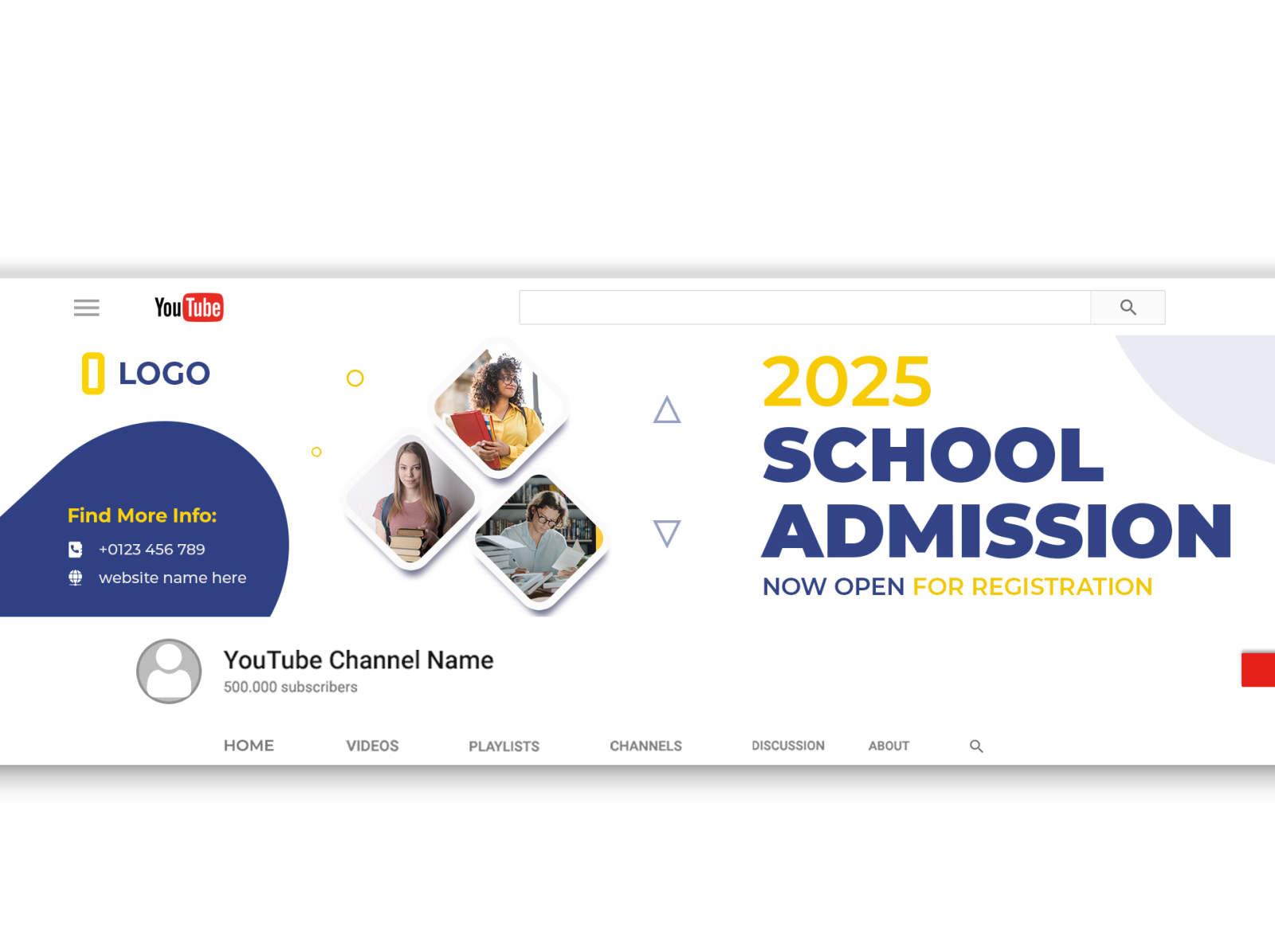 Education YouTube Channel art banner by Md Rimon Ahammed on Dribbble