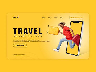 Unique Travel Landing Page Header.