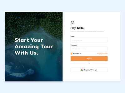Daily UI #001 Travel Sign-up Page