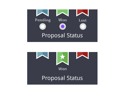 Proposal Status flag indicator proposal ribbon status won