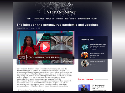 News Website Internal Video Page Design design ui ux