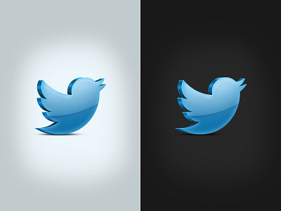 Twitter Icon 3d blue contrast icon shiny twitter
