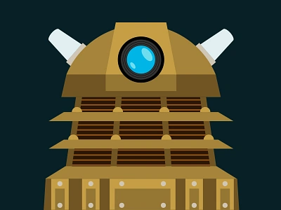 EXTERMINATE!! copper dalek doctor who exterminate illustration vector