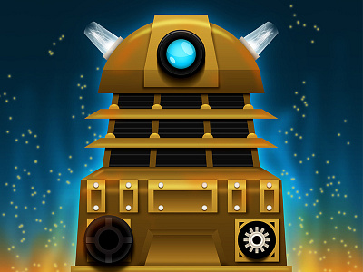 EXTERMINATE!! 2 copper dalek doctor who exterminate fire illustration vector