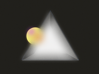Noisy triangle and circle blurry circle glow gradient icon illustration noise triangle