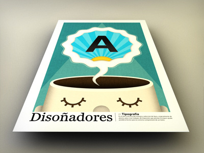 Disoñadores in perspective blue designers illustration poster typography