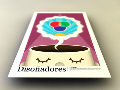 Disoñadores in perspective 2 color designers illustration pink poster