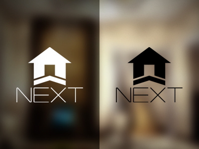 Next | Inverted Version black house inverted logo next real estate white