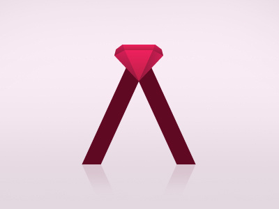 Anzara Symbol gem gradient logo red symbol