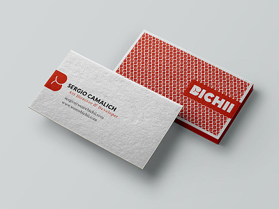 Bichii Business Cards business cards mock up naked pattern red texture