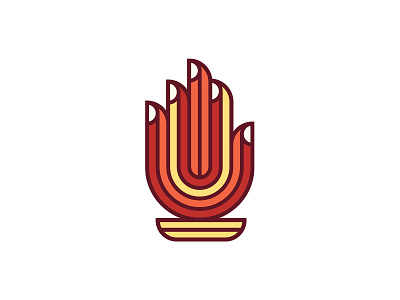 Hamsa Flame fire flame hamsa hand icon logo vector