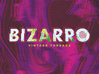 Bizarro Vintage Threads bizarro branding clothing glitch logo marbled pattern texture type vintage