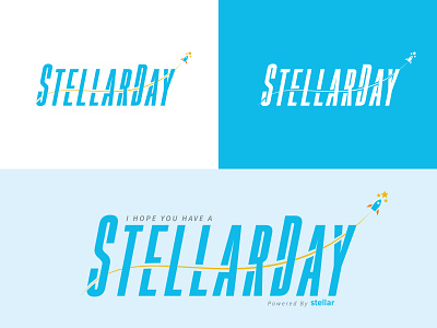 #StellarDay Proposal blockchain blue crypto logo orange rocket stars stellar vector yellow