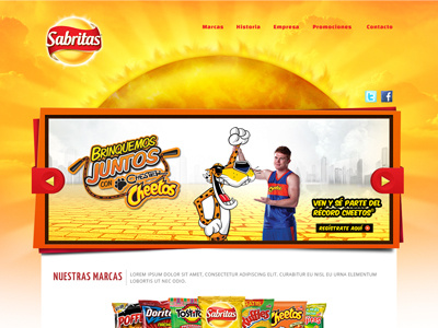 Sabritas proposal banner fries orange proposal sun website yellow