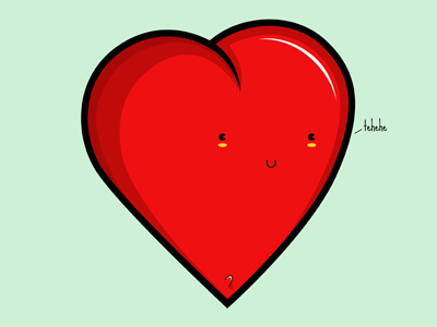 Love is hard... literally. cute erection hard heart love vector