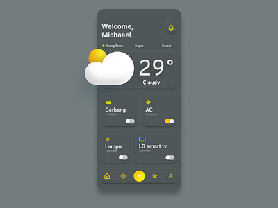 Smart Home Monitoring 3d appdesign branding dailyui design illustration logo rumah smarthome ui uiux ux vector weather