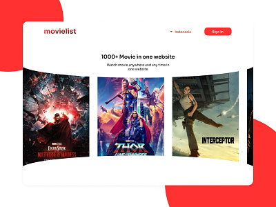 Movielist - Website streaming movie appdesign dailyui design graphic design logo movie netflix ui uiux ux