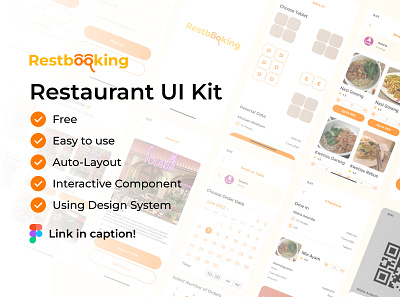 Restaurant UI Kit - Restbooking branding design logo restaurant ui uikit uiux ux
