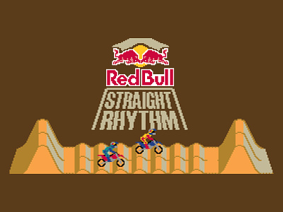 Straight Rhythm motocross pixel art red bull