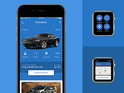 Telematics Auto App app apple apple watch auto car design interactive ios start ui ux