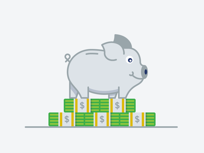 Animated Hampton Financial Icons animation cash design finance icons illustration invest money piggy bank wink