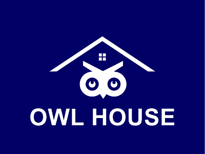 OWL HOUSE LOGO DESIGN brand logo business logo creative logo design graphic design illustration logo minimal modern logo owl house logo owl icon owl logo unique logo