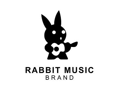 RABBIT MUSIC brand style branding business logo company logo creative logo design graphic design guiter logo illustration logo minimal musice logo rabbit icon rabbit logo rabbit music logo unique logo vector