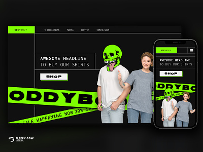 Oddybody Sleepy Cow Media Ecommerce Website branding ui website design