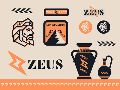 ZEUS branding design flat illustration logo